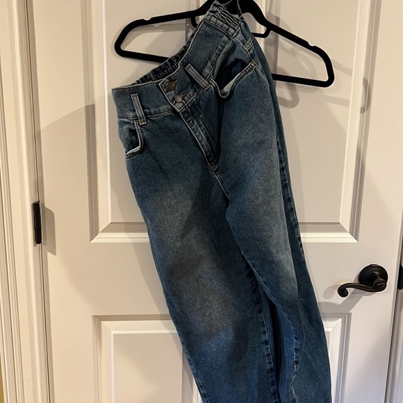 100% cotton High waist barrel jean - waistband - Picture 5 of 5